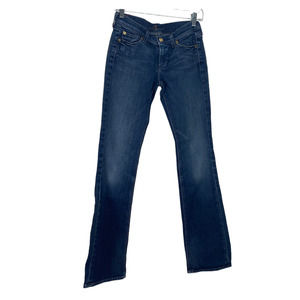7 For All Mankind 7fam Distressed Bootcut Jeans Med Wash Low Rise Womens Sz 26